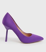 New Look Purple Satin Pointed Stiletto Heel Court Shoes